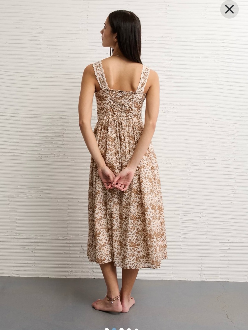 NWT American Eagle Sundress Sz L Cottagecore Corset Back Floral - Picture 15 of 16